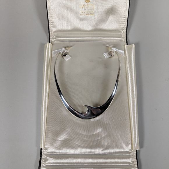 Sterling SILVER Choker Clean Modern Wave UNIQUE! - Picture 8 of 8